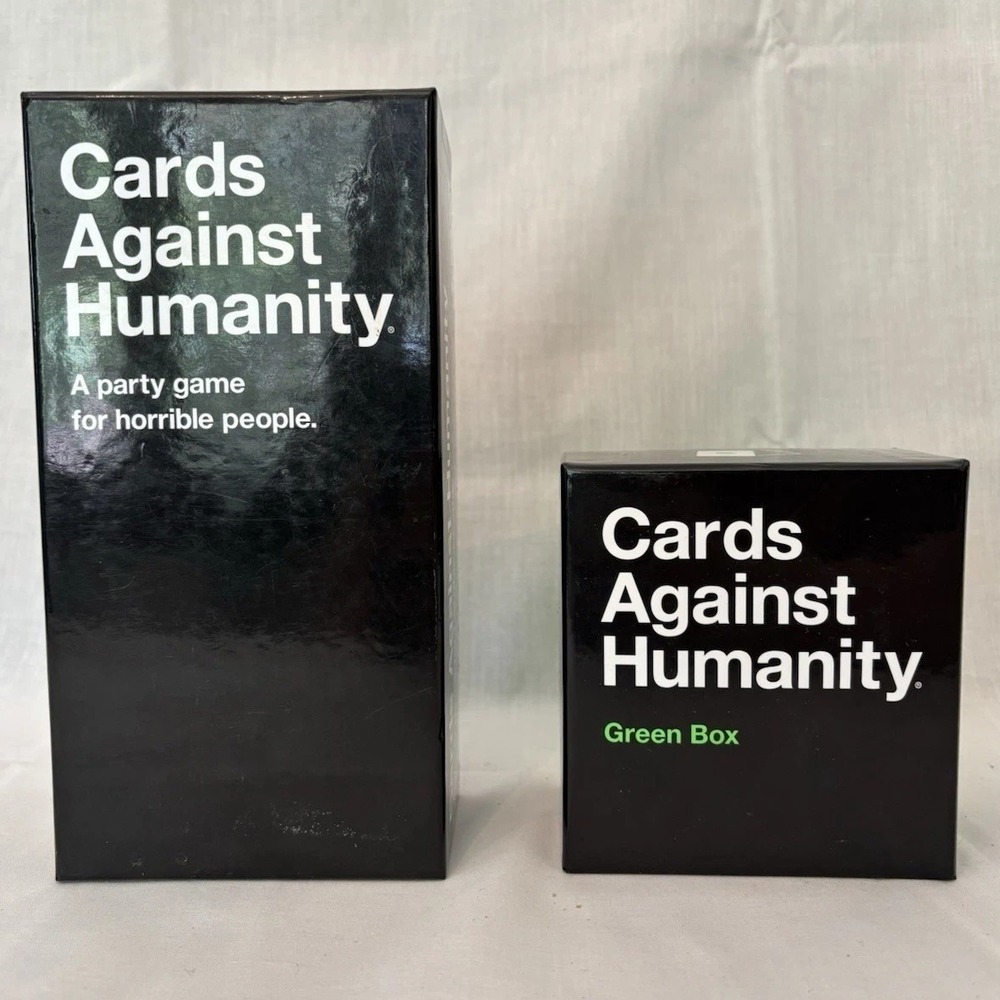 Cards Against Humanity Base Game + Green Box Expansion Pack Bundle Open Box